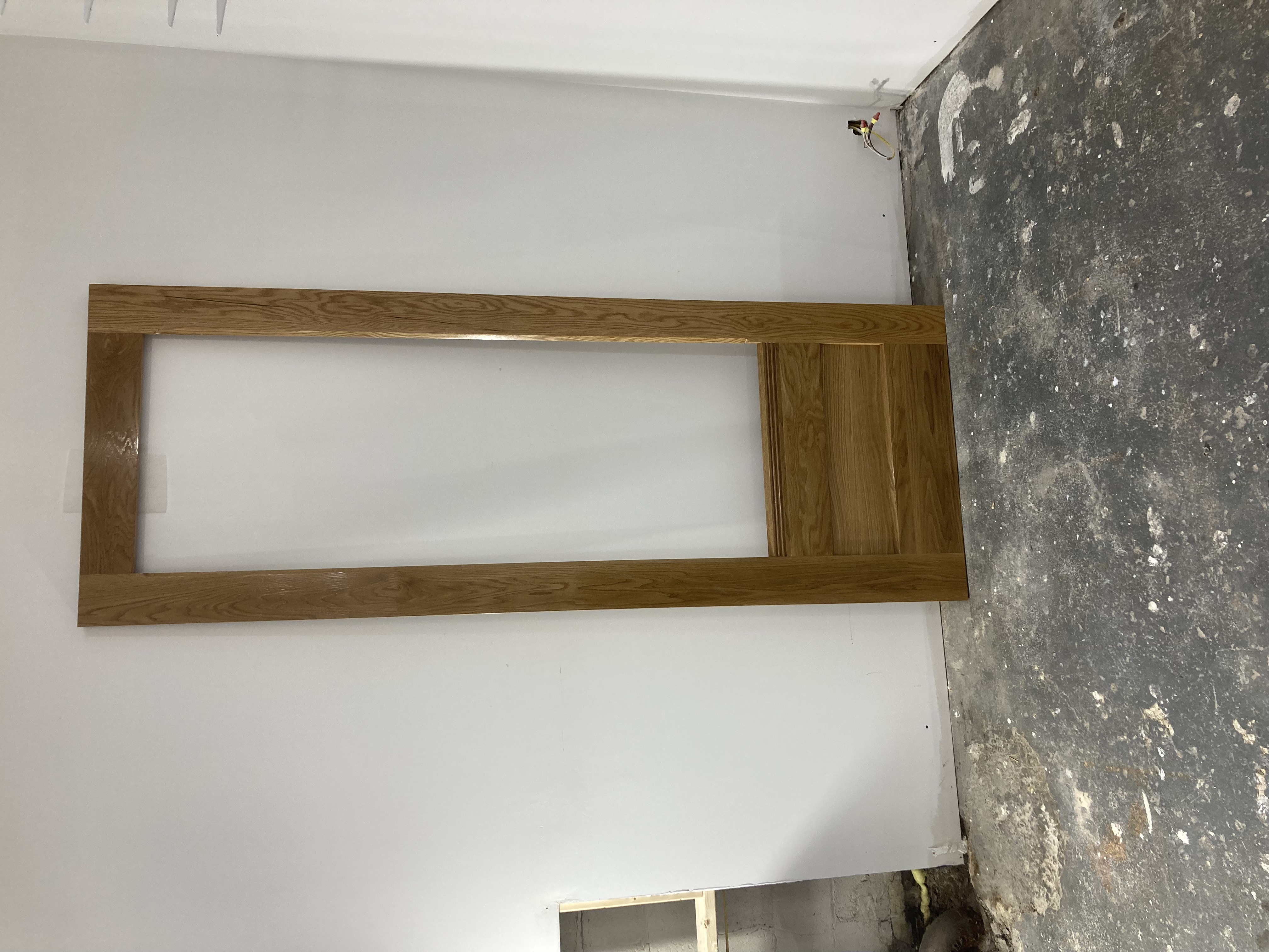 Custom wood frame fabrication detail